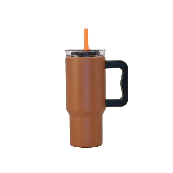 Double Walled Stainless Steel Vacuum Mug With Handle For Outdoor