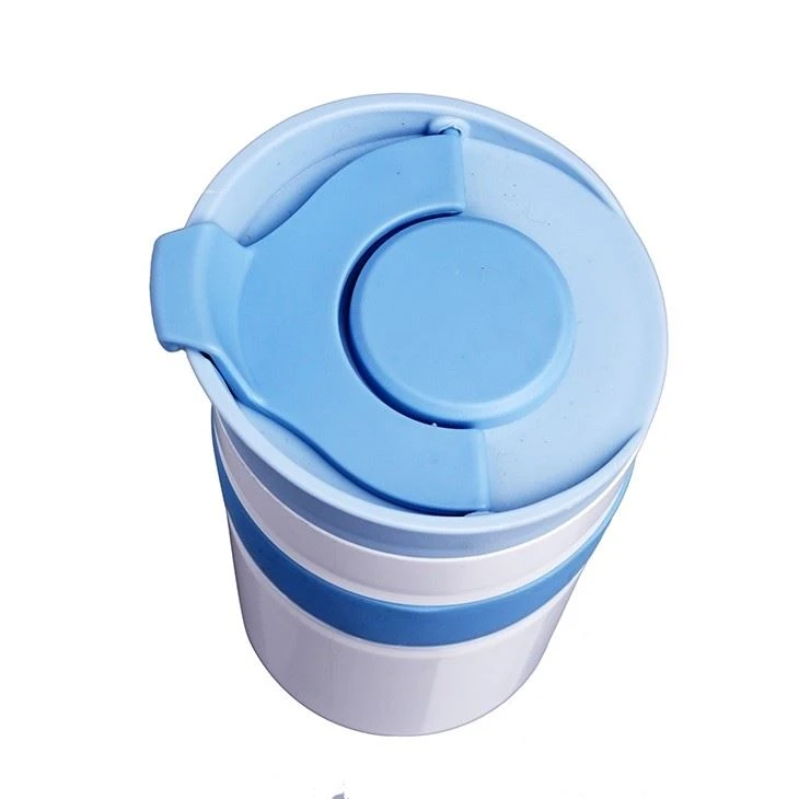 Plastic Blue Travel Coffee Mug With Flip Lid